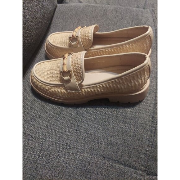 Vera Creation Women's Loafers. Size 6.5 Sunny Pro Beige NWOT Bamboo Y2K Slip On - Picture 4 of 10